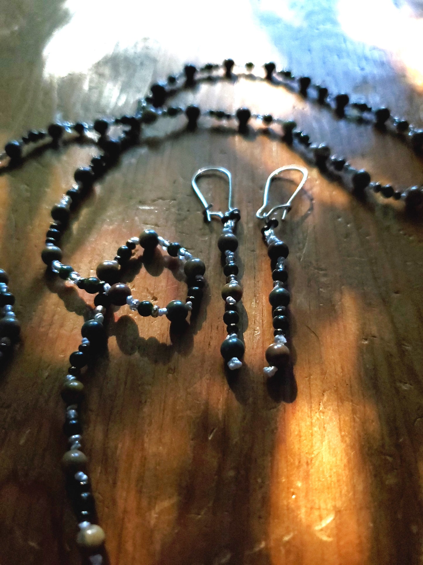 Timeless Collection: Rainbow Jasper and Jade Necklace & Earring Set