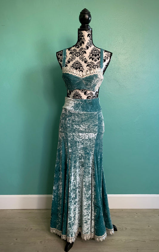 Ice Queen: Crushed Stretch Velvet Fusion Dance Costume
