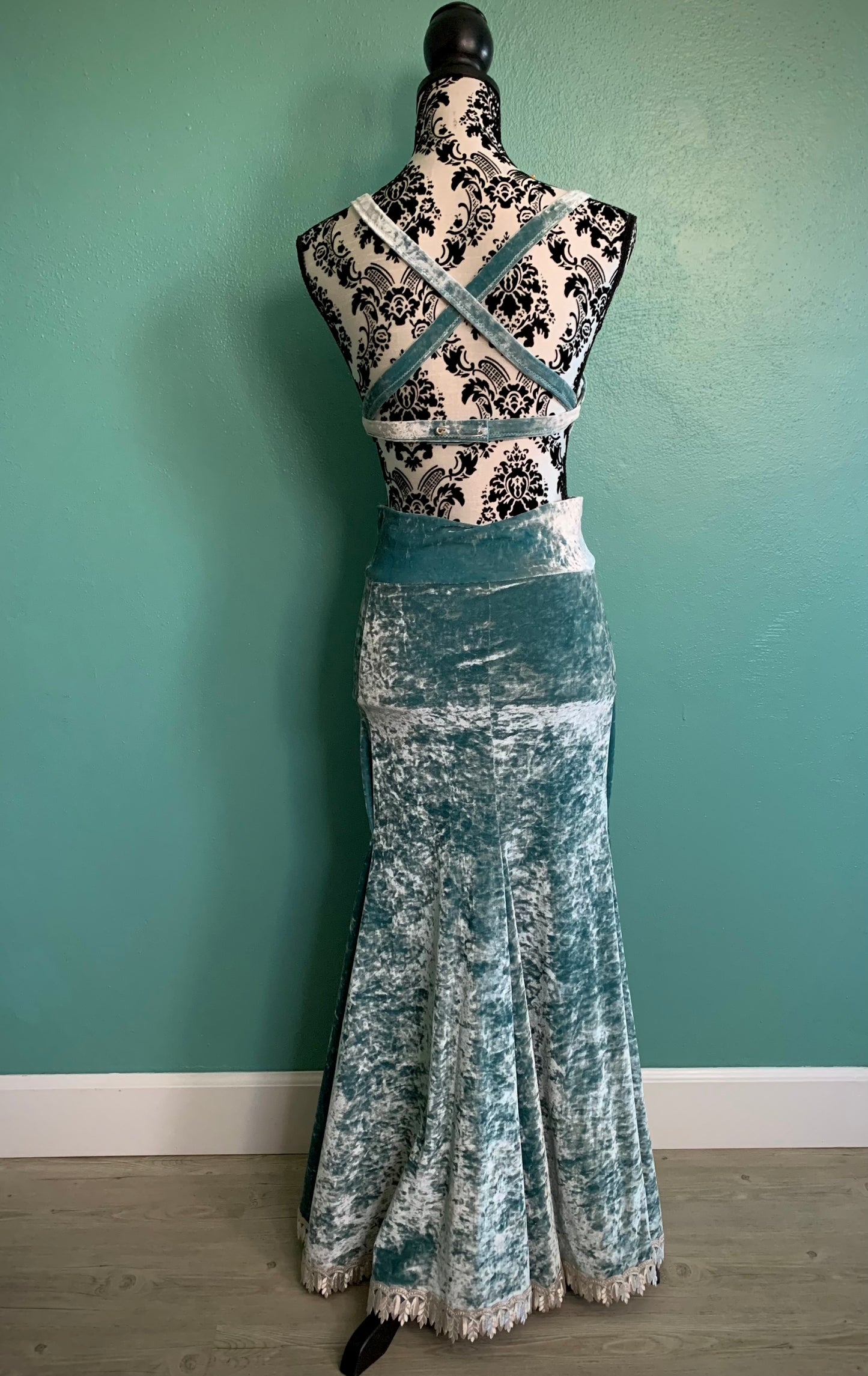 Ice Queen: Crushed Stretch Velvet Fusion Dance Costume