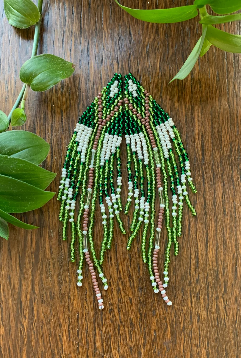 Speak to Me of Wild Spirit: Fringe Seed Bead Earrings Nostalgic Reveur