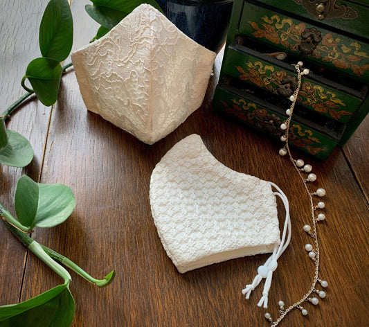 Ethereal: White Lace Face Masks