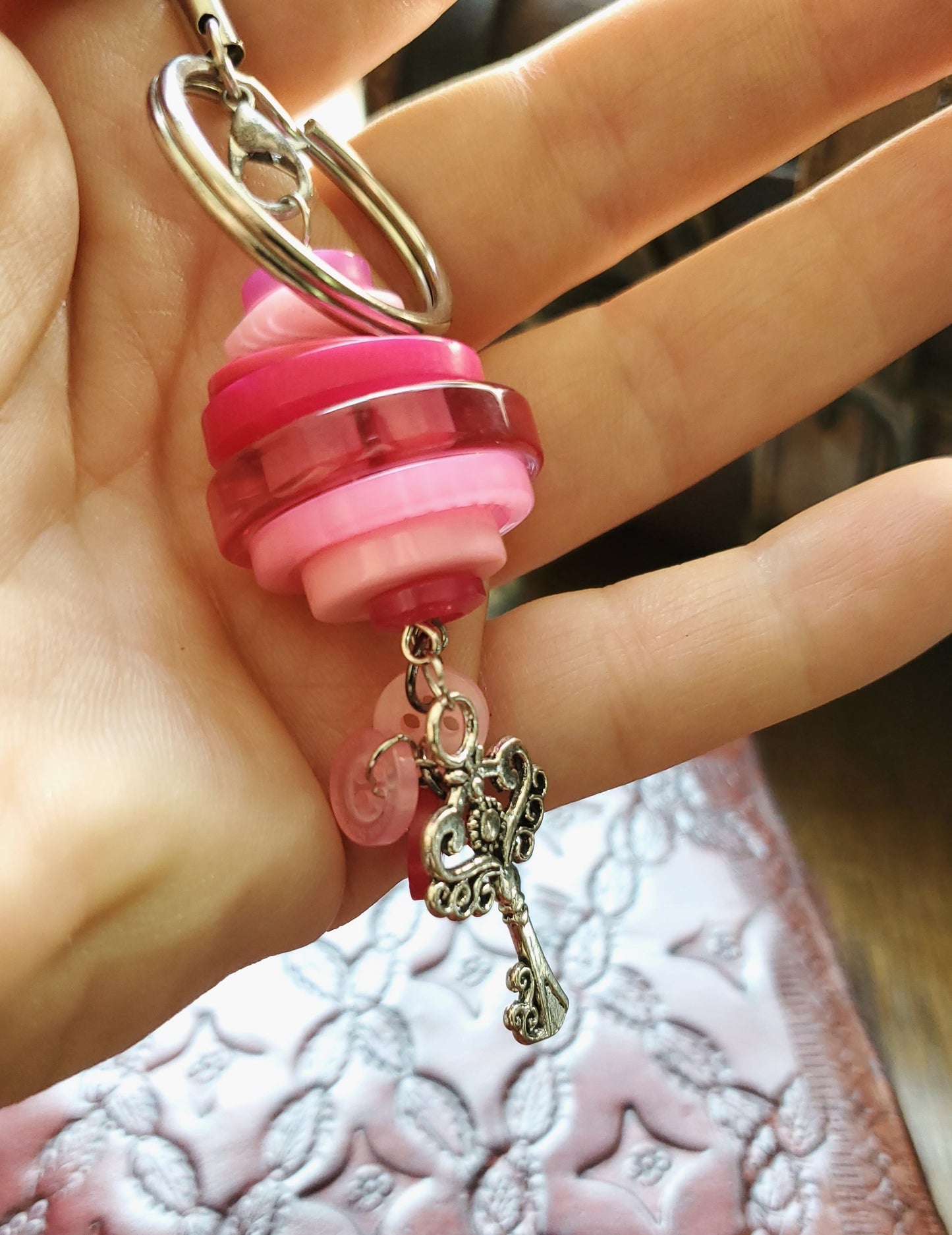 Borrower's Button Pile Keychains
