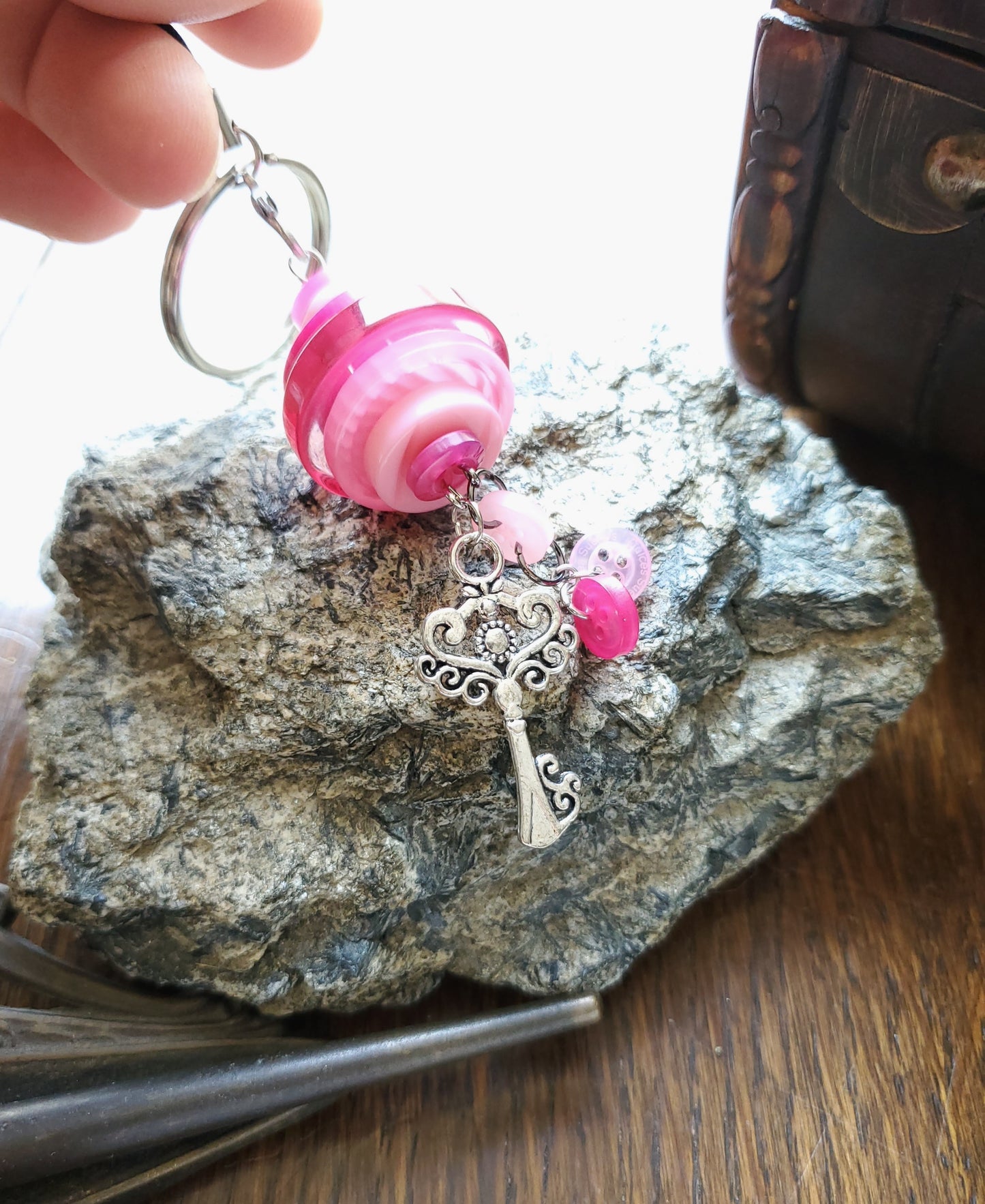 Borrower's Button Pile Keychains