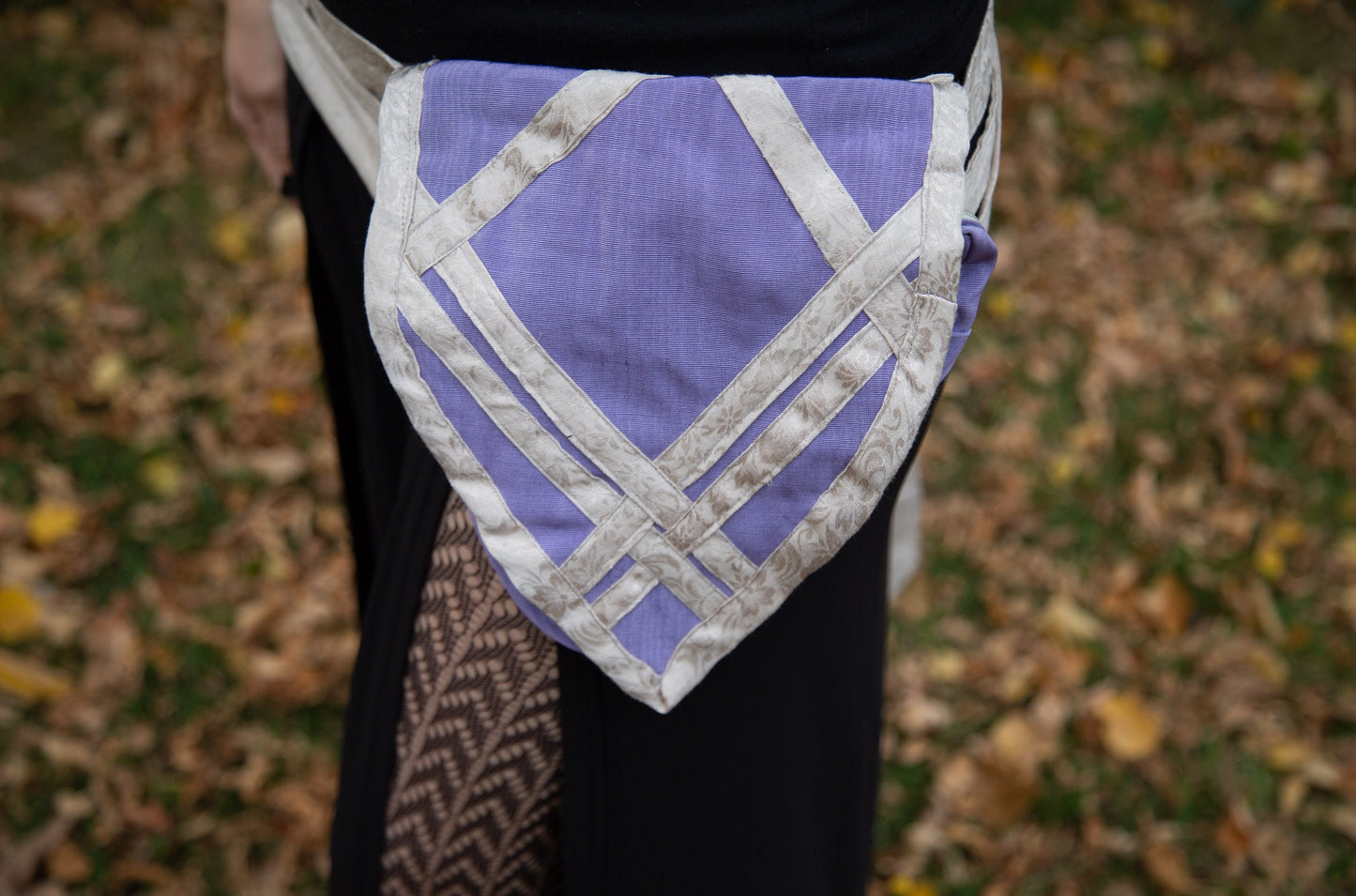 Lilac and Cream Hand-Dyed Hip Bag
