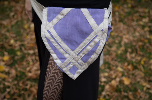 Lilac and Cream Hand-Dyed Hip Bag