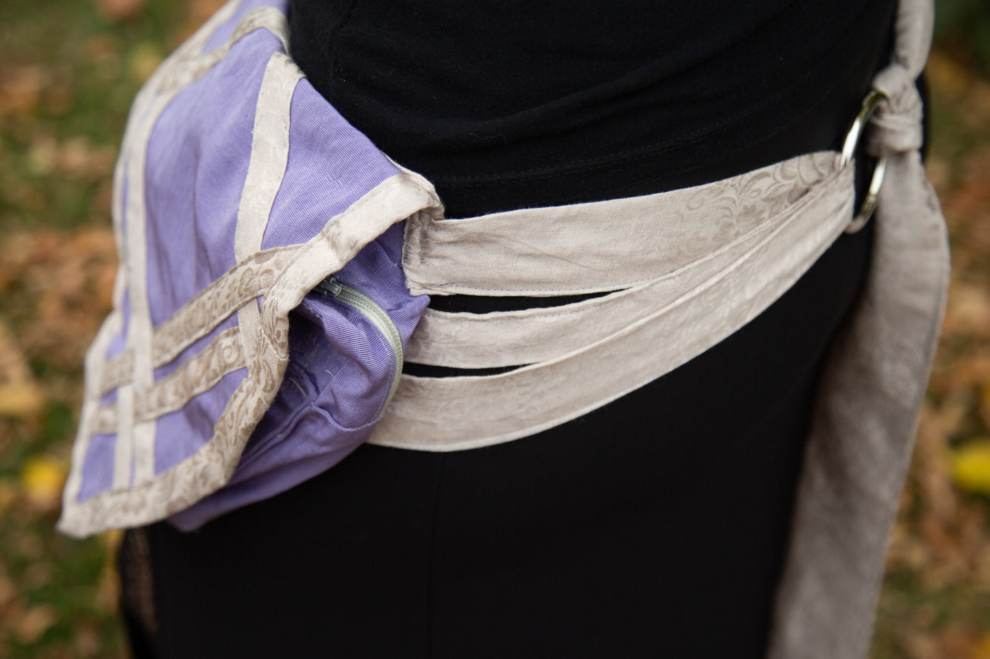 Lilac and Cream Hand-Dyed Hip Bag
