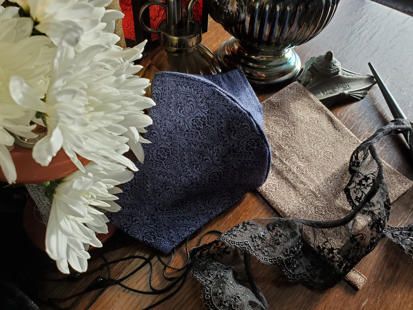 Damask Cotton Face Mask