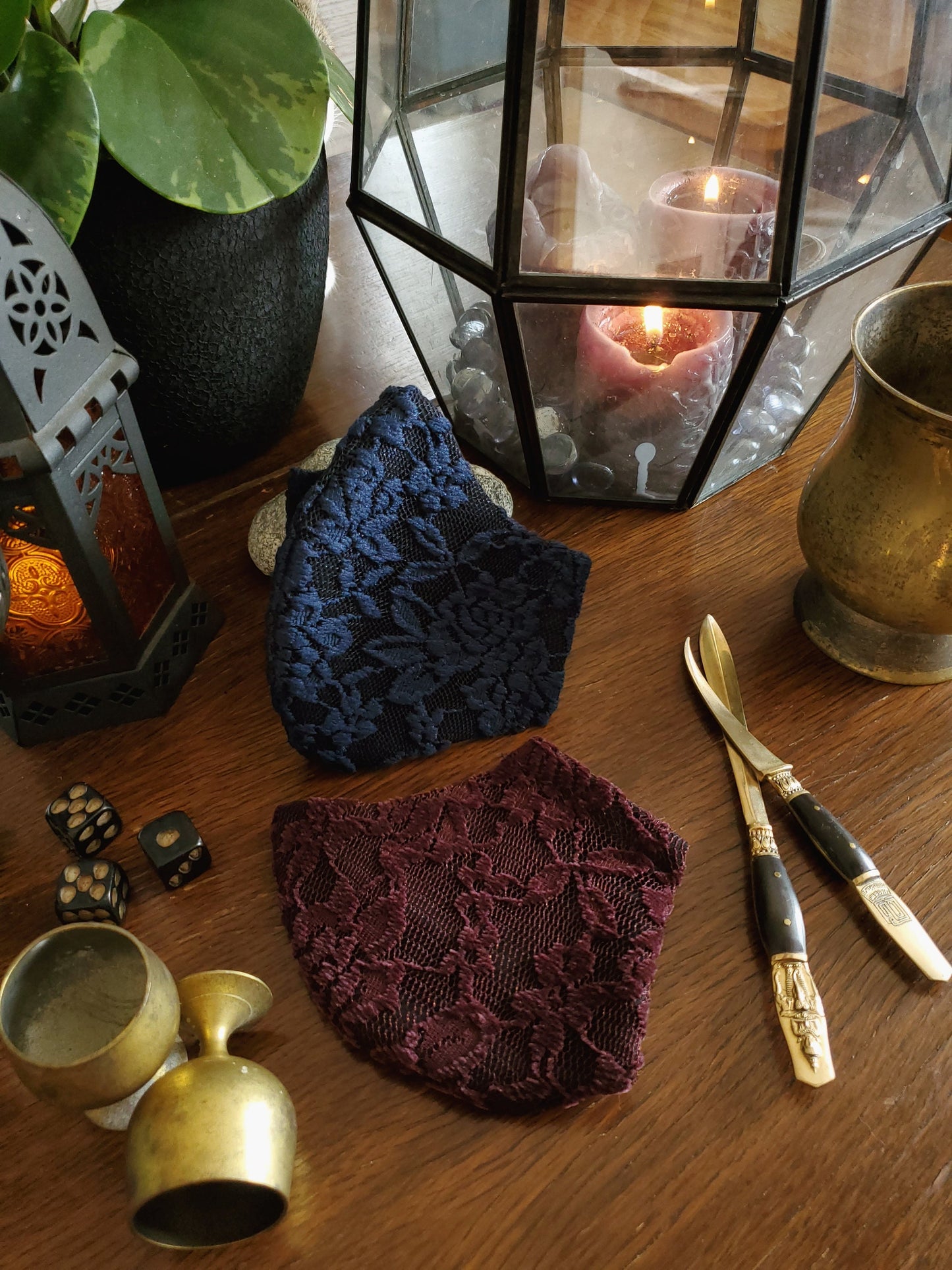 Sapphire & Ruby Lace Face Mask