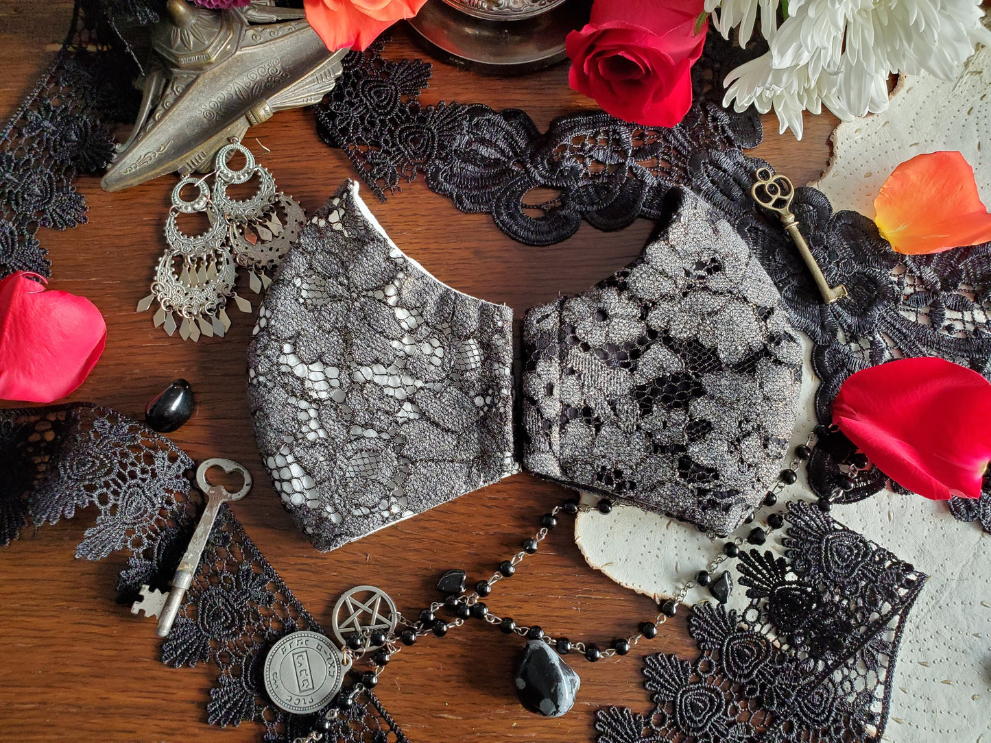 The Gilded Collection: Metallic Gold Lace Face Masks