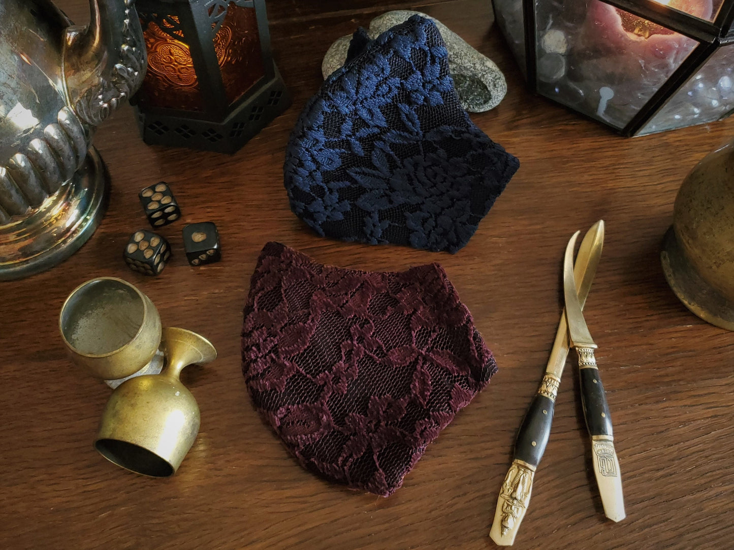 Sapphire & Ruby Lace Face Mask