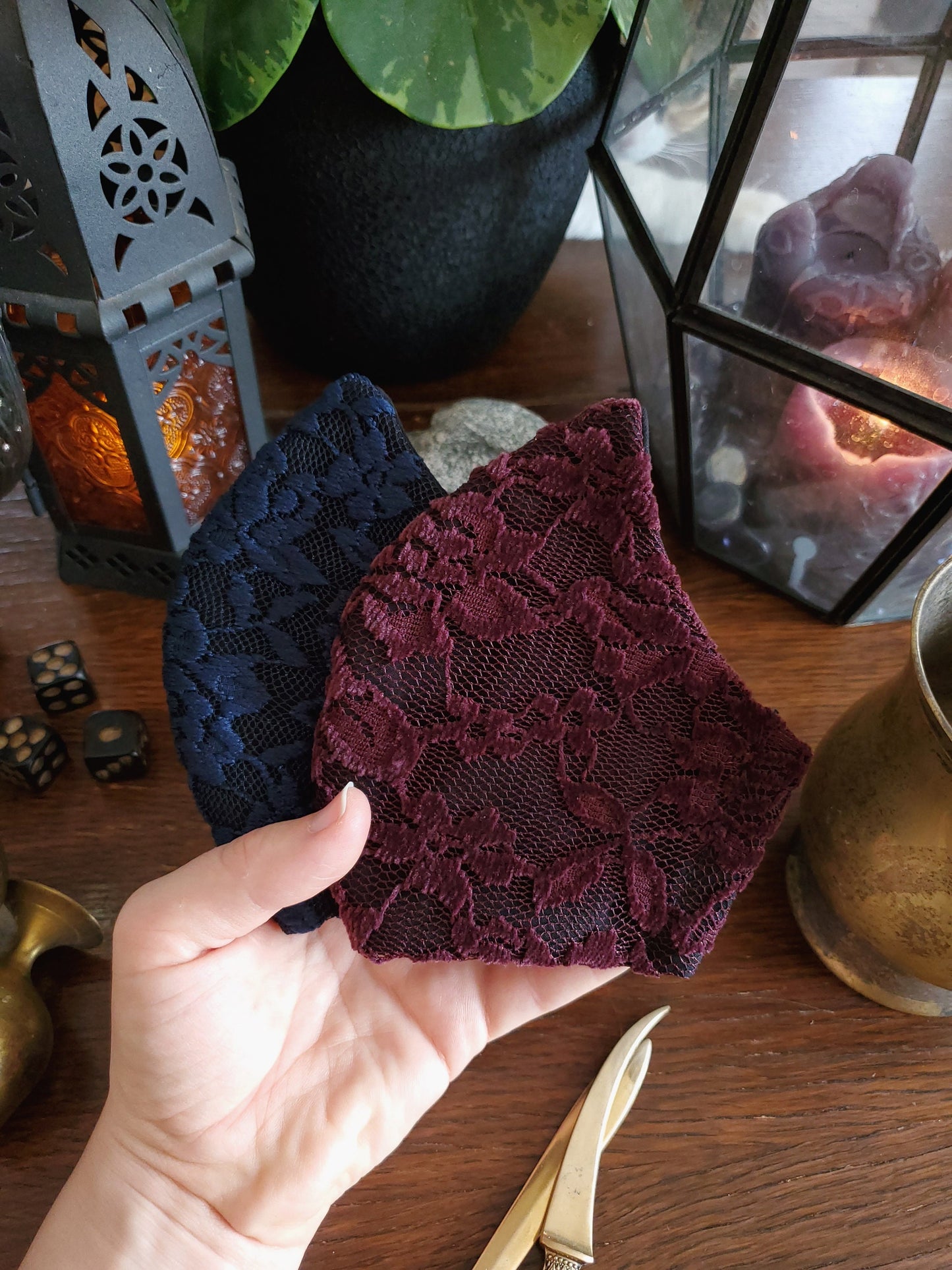 Sapphire & Ruby Lace Face Mask