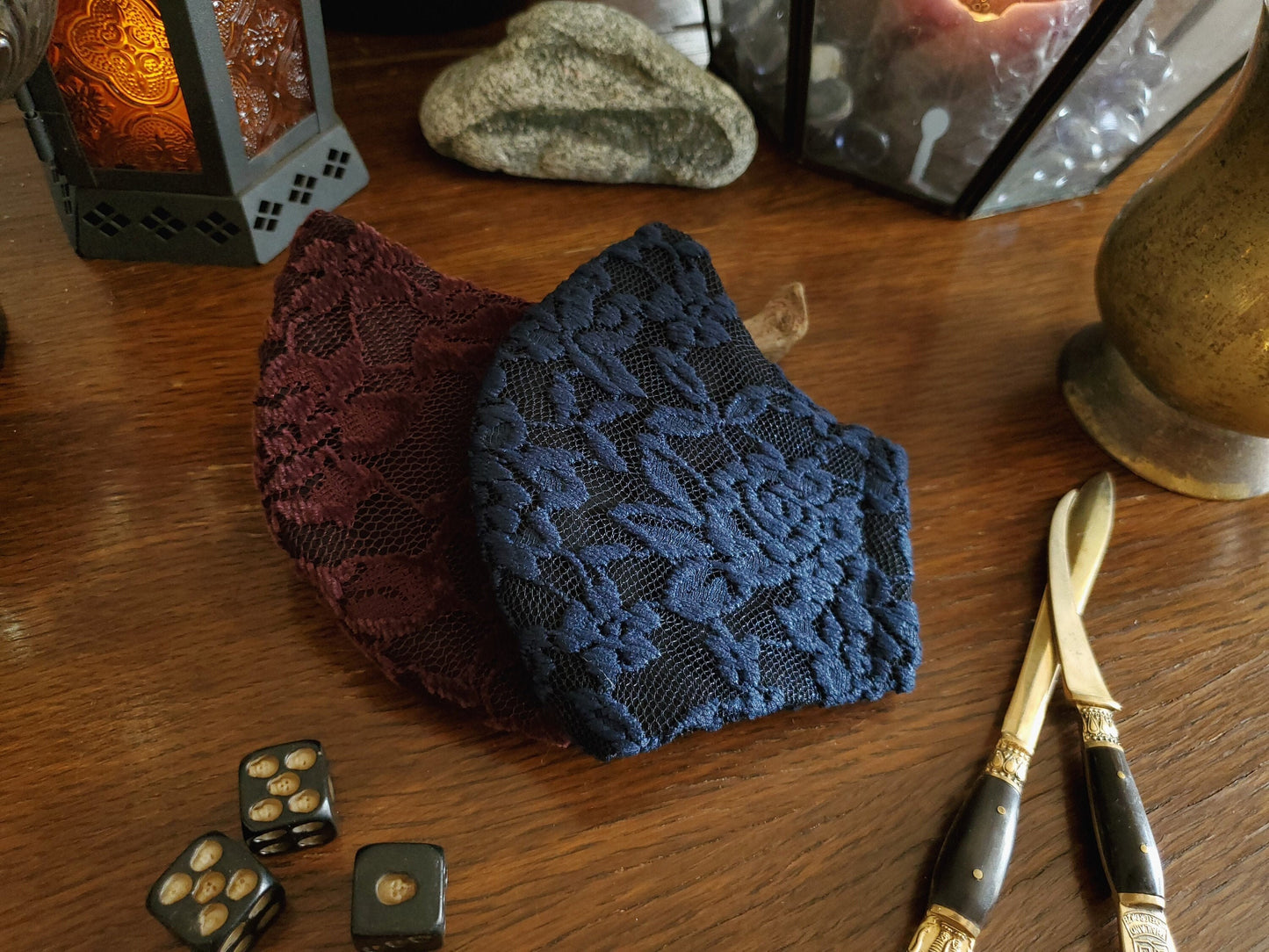 Sapphire & Ruby Lace Face Mask