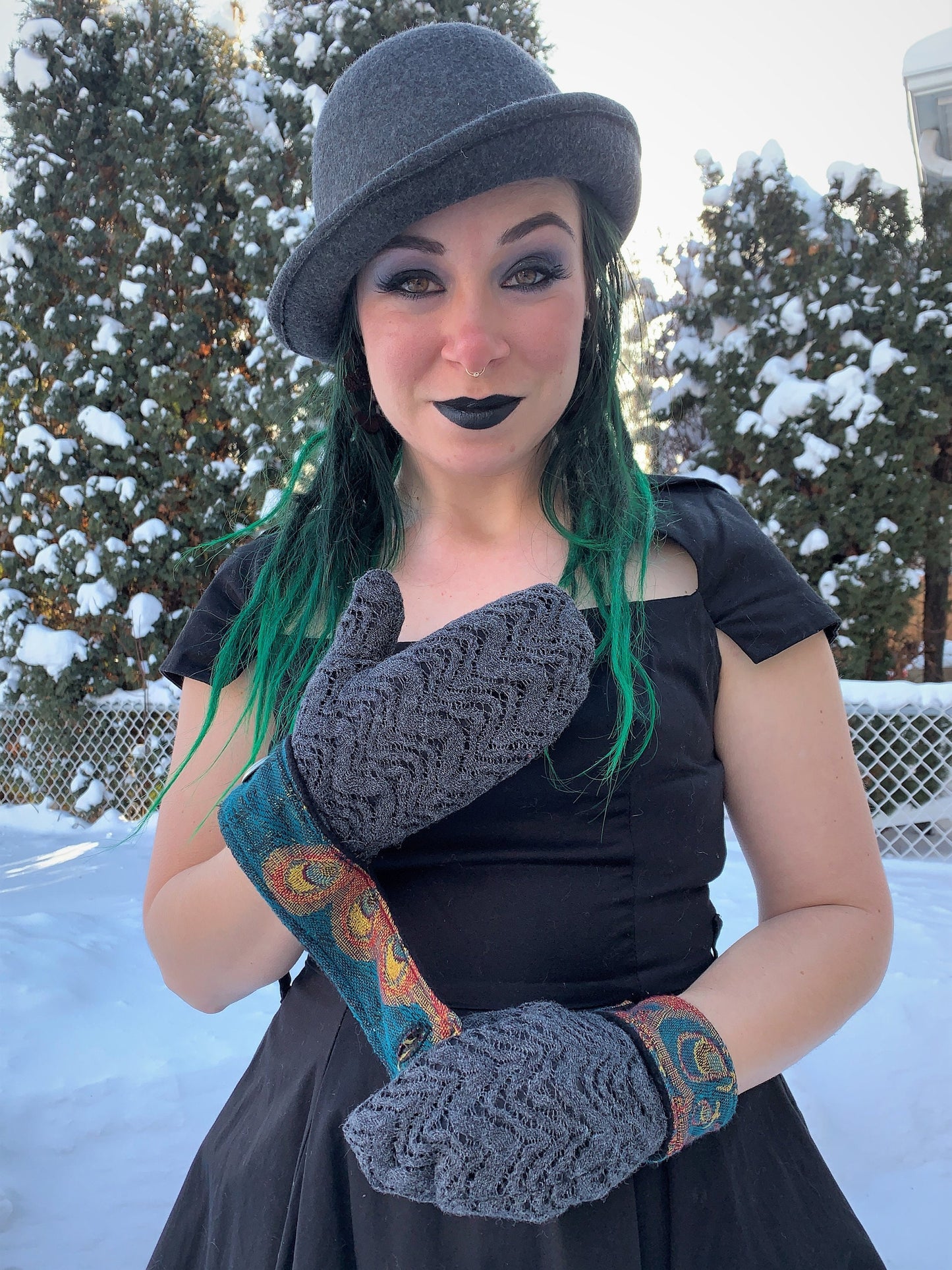Button Closure Mittens