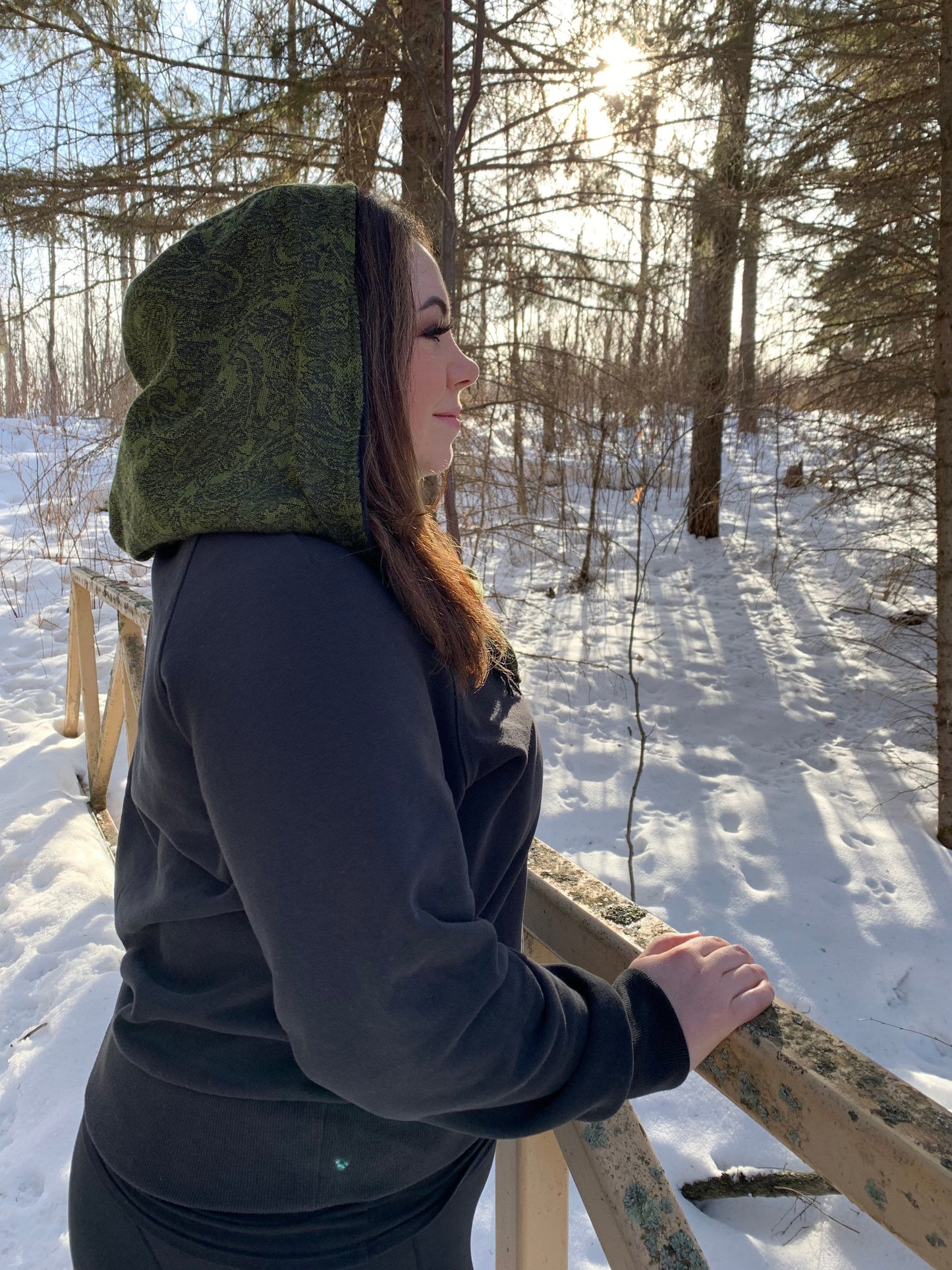 Pashmina Hooded Cowl with Micro Chenille